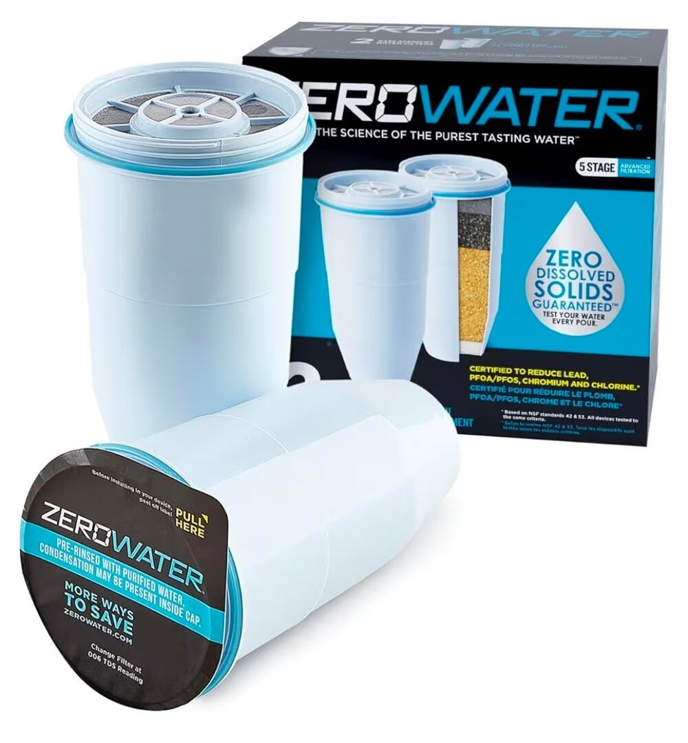 ZeroWater, Official Filter 5-Stage 0 Tds System Iapmo Certified, Pfoa/Pfos, 2 Pk